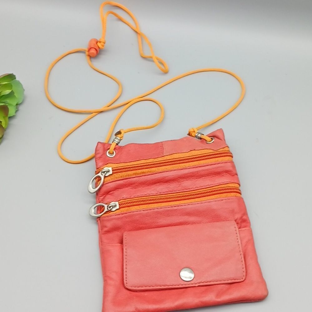 Crossbody orange wallet/mini purse